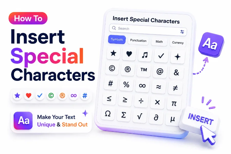 How to Insert Special Characters